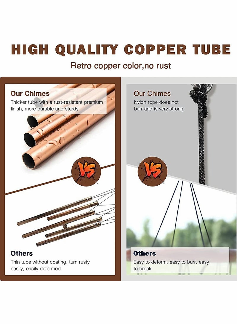 SOLARAE Wind Chimes for Outside, Bird Windchime Deep Tone with Metal Tubes and Hanging Hook Outdoor Decor for Garden Patio Wind Bell (Bronze) - Image 5