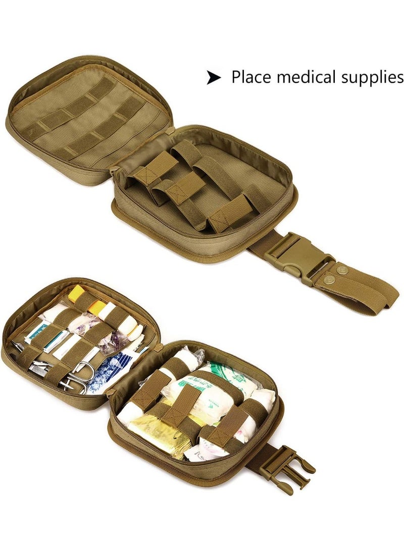 Soofam Tactical first aid leg bag, waist bag, thigh and hip waist bag, tools and equipment, suitable for paintball, air gun, motorcycle riding - khaki color - Image 3