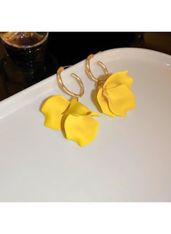 Yellow Small Fresh Fashion All-match Flower Butterfly Earrings Simple Geometric Ear Ring Student Temperament For Women