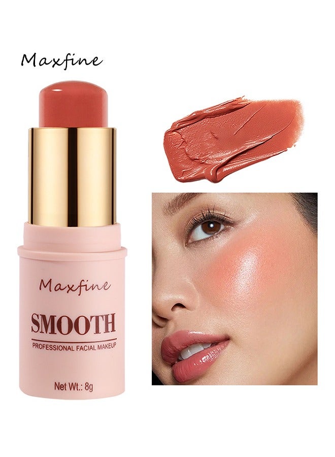 ماكس فاين عصا مكياج الوجه الاحترافية الناعمة ، الخدين والشفاه والعينين ، أحمر الخدود الكريمي 3 في 1 ، الاحتفاظ بالمكياج المرطب والدقيق طويل الأمد ، عصا مكياج للنساء (وردي مرجاني) - Image 2