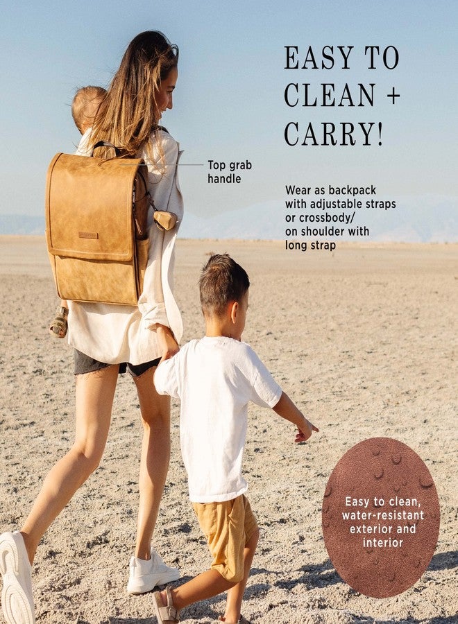 Petunia Pickle Bottom Boxy Backpack, Diaper Bag, Stylish Baby Bag, Spacious Backpack, On-The-Go Moms, Brioche - Image 2