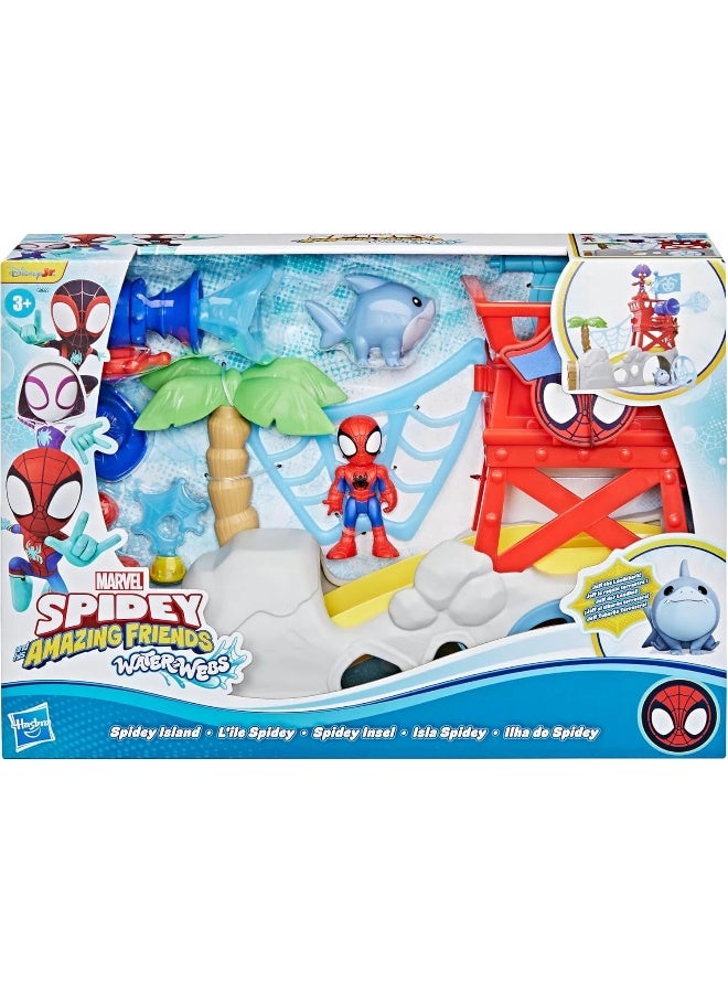 MARVEL Spidey And His Amazing Friends Water-Webs Spidey Island Playset - Image 1