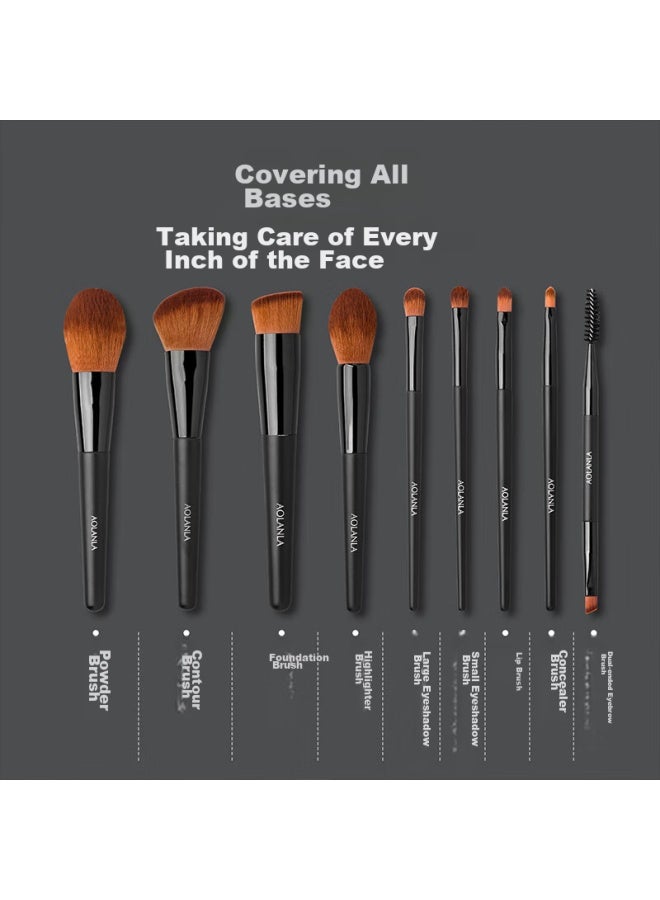 Aolanla Master-level Makeup Brush Set, 9-piece Complete Set, Foundation And Eyeshadow Brushes, Portable Beauty Tools, New Year Gift For Girlfriend - Image 5