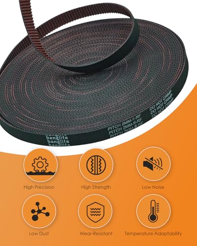 HANGLIFE GT2 Timing Belt with Copper Buckle - 3D Printer Open Synchronous Belt (2mm Pitch) 3D Printer Accessories - 6mm x 2M (6.6ft) - Image 2