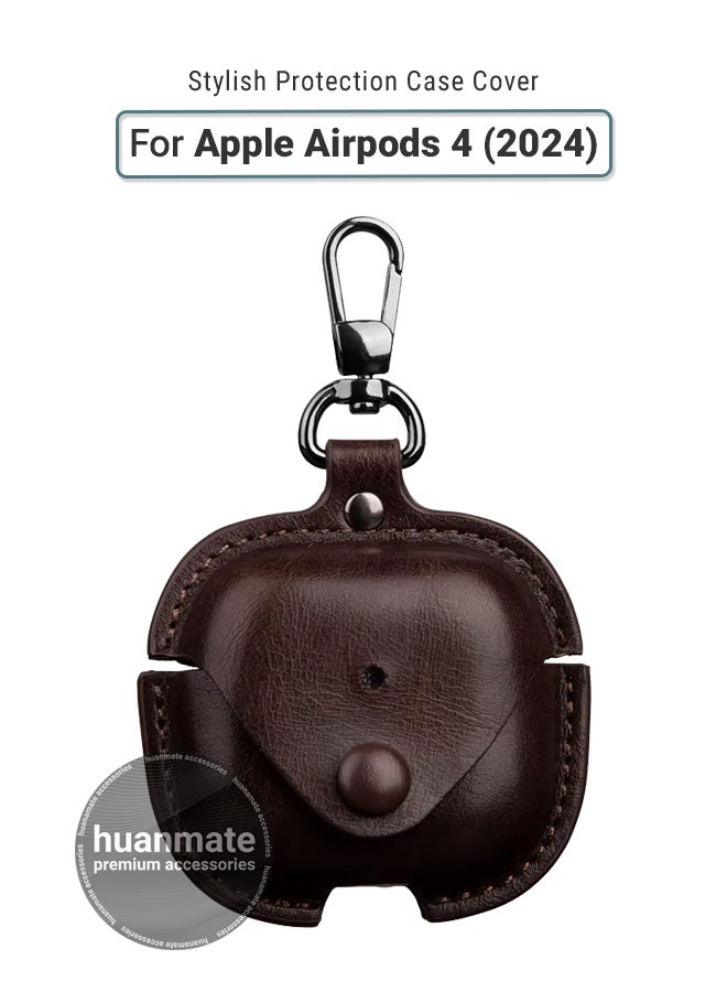 huanmate Apple AirPods 4 Shockproof Protection Case Cover - Dark Brown - Lightweight, Stylish Design, Accurate Cut-outs - Easy to Install & Remove - Durable Shield for Your Apple AirPods 4 - Image 1