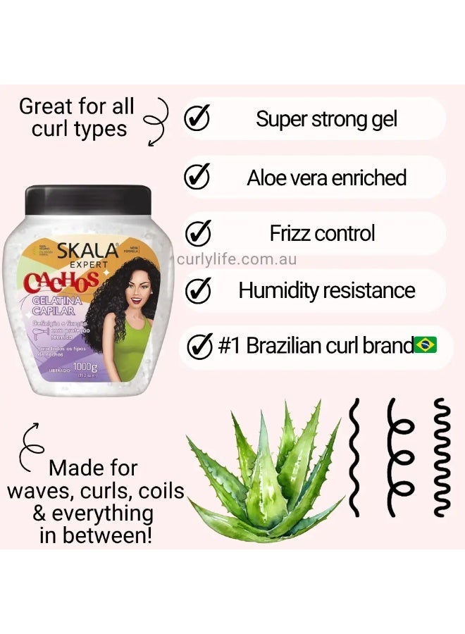 سكالا Expert Cachos Hair Jelly | Ideal for Curly & Wavy Hair Definition, Hold & Frizz Control - Image 3