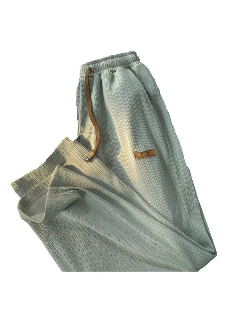 Generic - Summer Thin Ice Silk Mens Casual Sweatpants B01 green - Image 1
