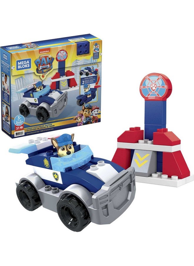Mega Brands Mega BLOKS PAW Patrol Toddler Building Blocks Toy Car, Chase's City Police Cruiser with 31 Pieces, 1 Figure, Gift Ideas for Kids Age 3+ Years  - Image 1