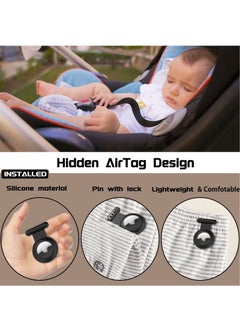 Coconut 4 Pieces Hidden Silicone Protective Case Compatible with Apple AirTag with Invisible Pin Holder Anti Lost AirTag Holder Suitable for Kids and Elderly  - Image 2