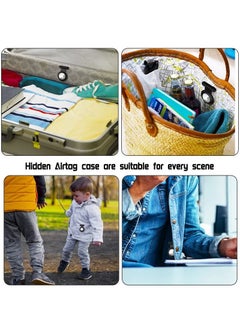 Coconut 4 Pieces Hidden Silicone Protective Case Compatible with Apple AirTag with Invisible Pin Holder Anti Lost AirTag Holder Suitable for Kids and Elderly  - Image 3