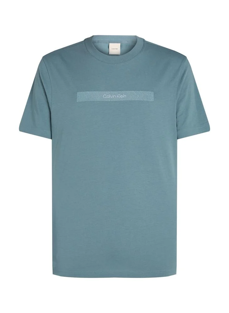 CALVIN KLEIN Logo Embroidered  Crew Neck T-Shirt