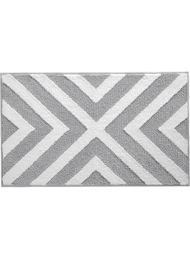 erorex Bathtub Rug Non Slip Bath Mat Ultra Absorbent Striped Pattern Bathroom Door Mat Quick Drying Machine Washable Household Floor Mat Grey Stripes - Image 3