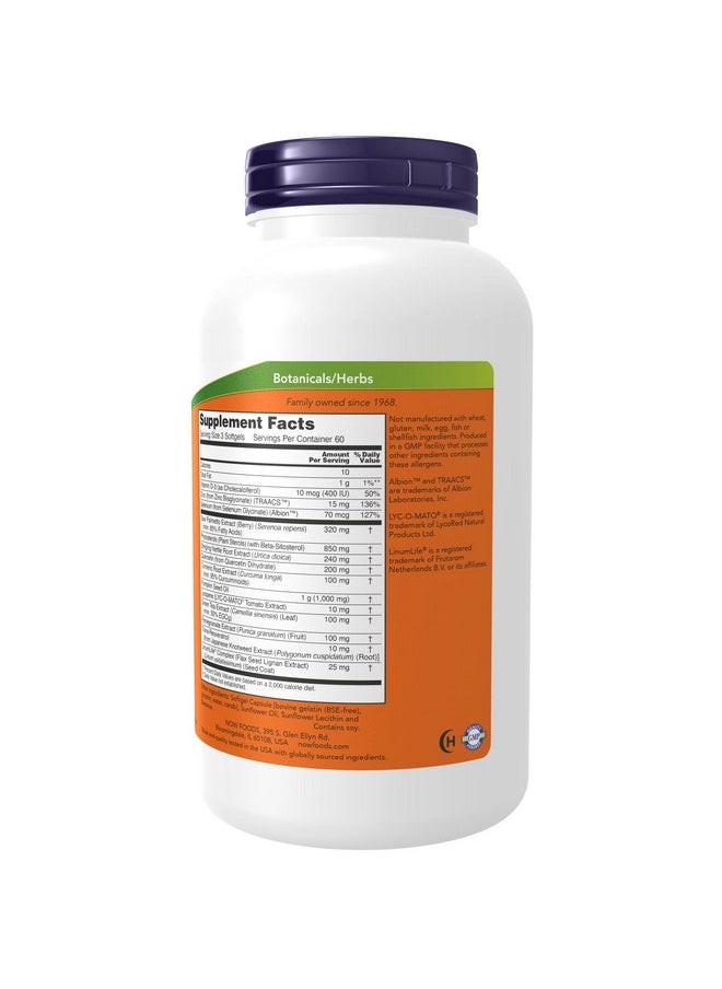 now - Supplements Prostate Health Clinical Strength Saw Palmetto Betasitosterol & Lycopene 180 Softgels - Image 1