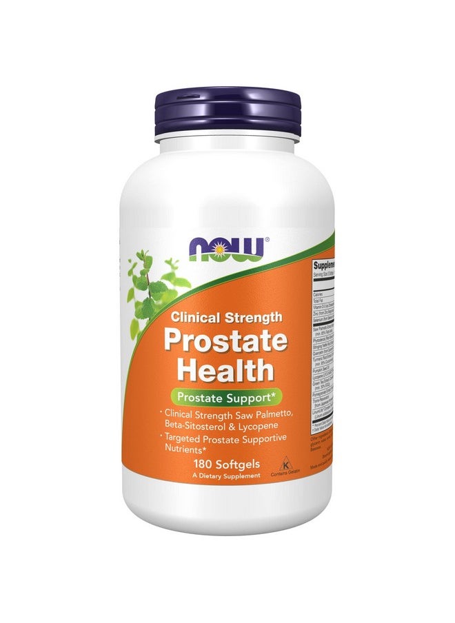 now - Supplements Prostate Health Clinical Strength Saw Palmetto Betasitosterol & Lycopene 180 Softgels - Image 1