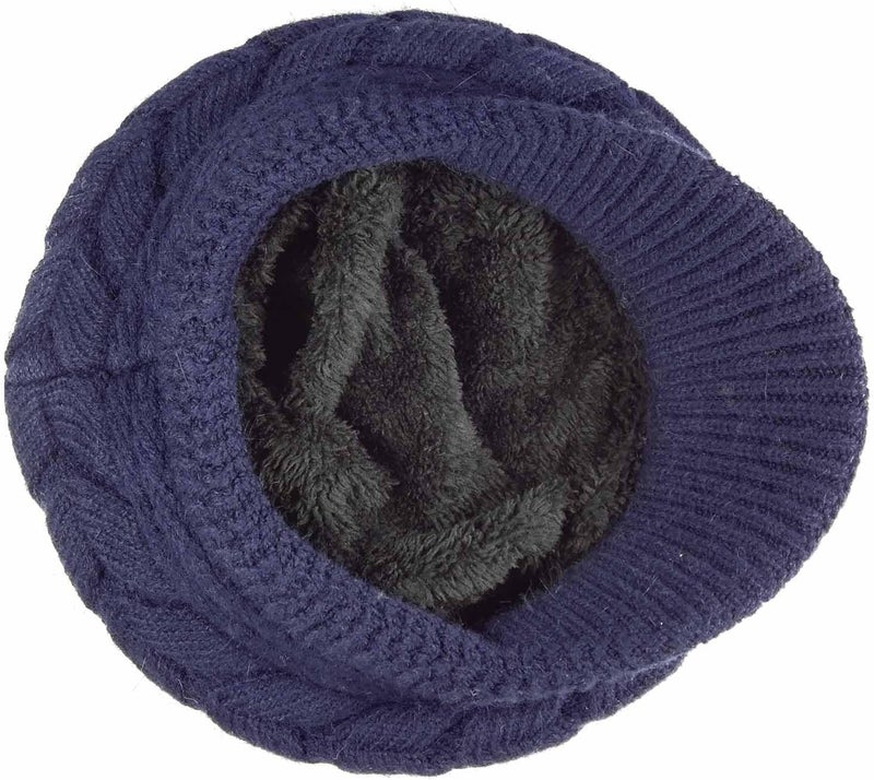 HINDAWI Women Winter Warm Knit Hat Wool Snow Ski Caps with Visor - Image 3