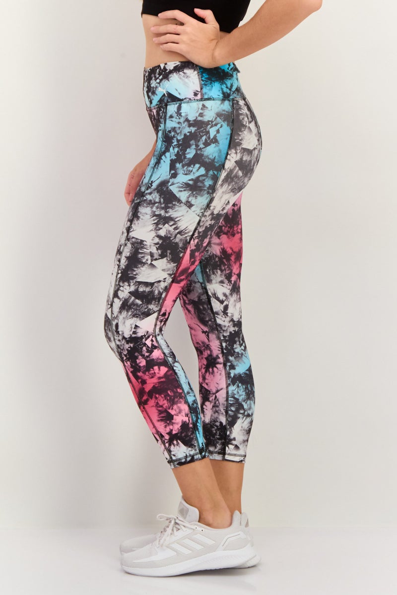 PUMA Women Sportswear Fit 3/4 Training Legging, Pink/Black Combo - Image 4