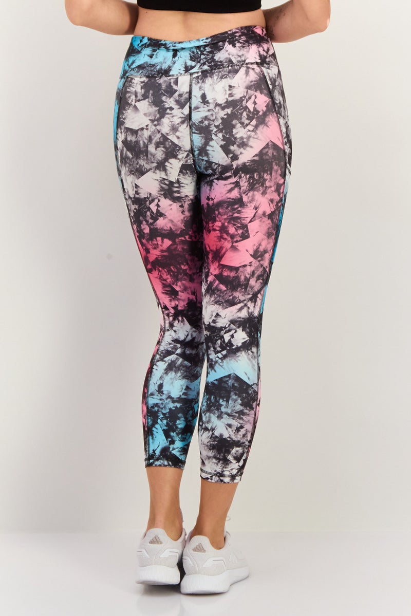 PUMA Women Sportswear Fit 3/4 Training Legging, Pink/Black Combo - Image 2