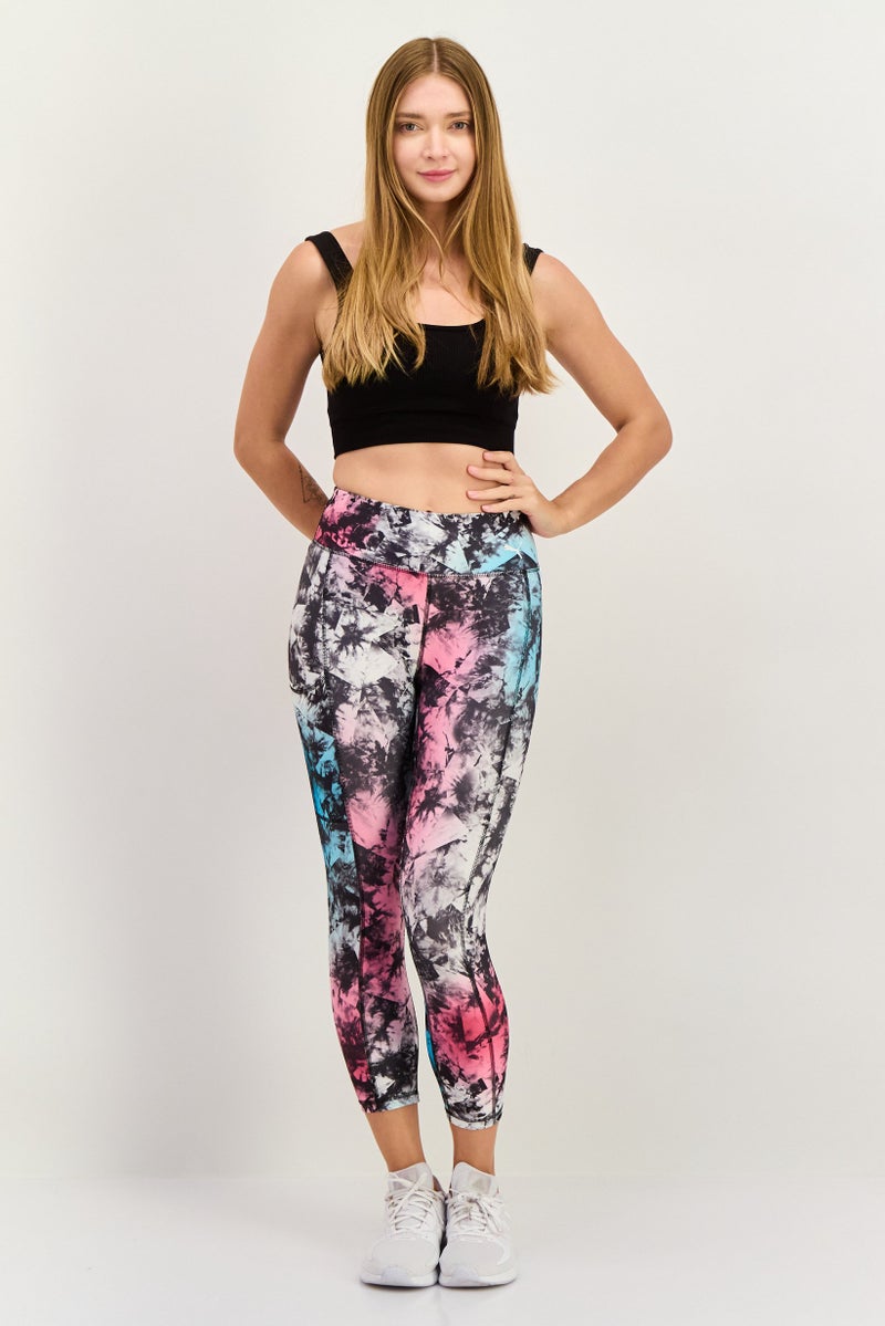 PUMA Women Sportswear Fit 3/4 Training Legging, Pink/Black Combo - Image 3