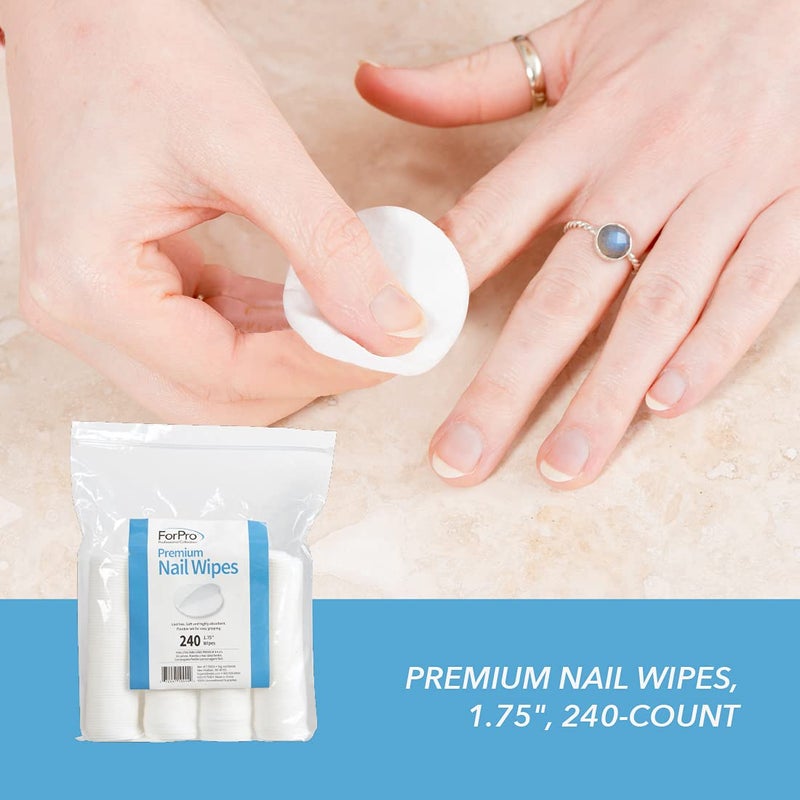 ForPro Professional Collection Premium Nail Wipes, Lint-Free Cotton Wipes for Removing Nail Polish, 1.75", 240-Count - Image 3
