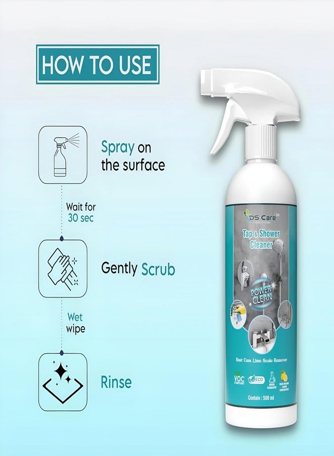 DS CARE Multipurpose Tap & Shower Cleaner powerful solution for keeping your bathroom clean - It effectively removes tough stains rust, limescale, and hard water deposits 500 ml (Pack 1) by UNIDSC - Image 4