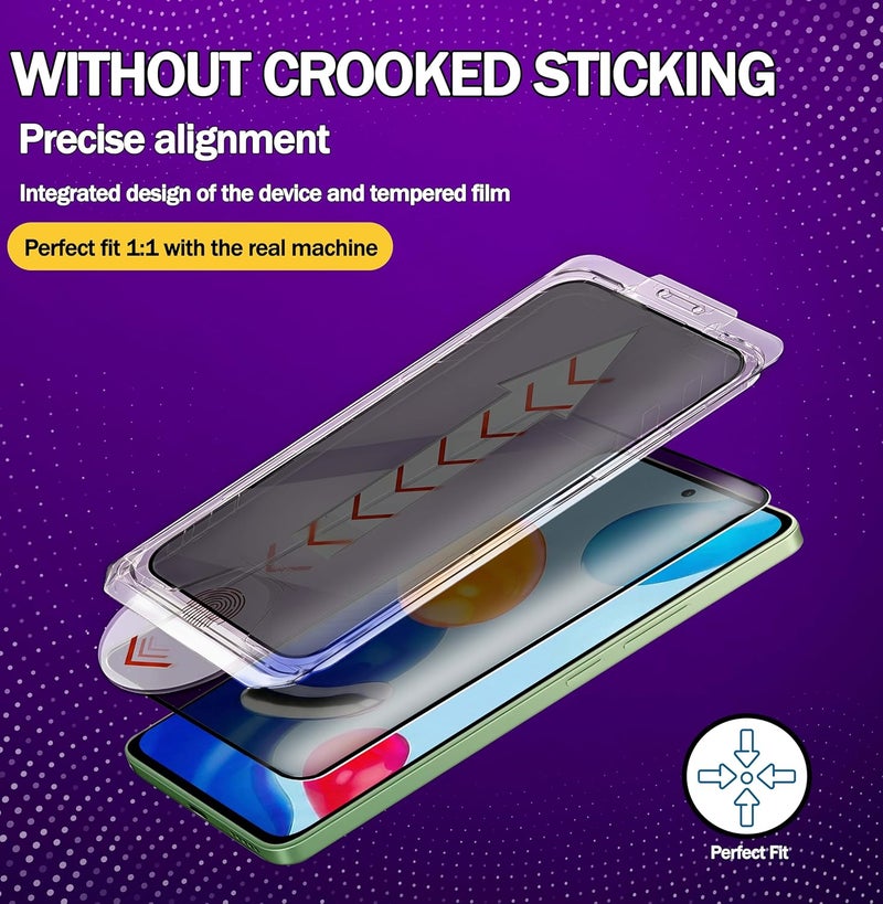 ريكنك واقي شاشة [عبوتان] لهاتف iPhone 17 Pro Max [تركيب تلقائي] زجاج مقوى للخصوصية عالي الدقة [حماية عسكرية 10X] مقاوم للخدش، مضاد للكسر - Image 2