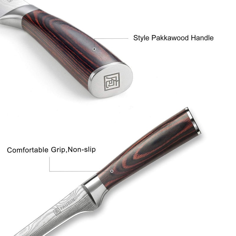 PAUDIN PAUDIN Boning Knife 6 Inch, Super Sharp Fillet Knife, German High Carbon Stainless Steel Deboning Knife, Professional Boning Knife for Meat Poultry Chicken, Pakkawood Handle with Gift Box  - Image 5
