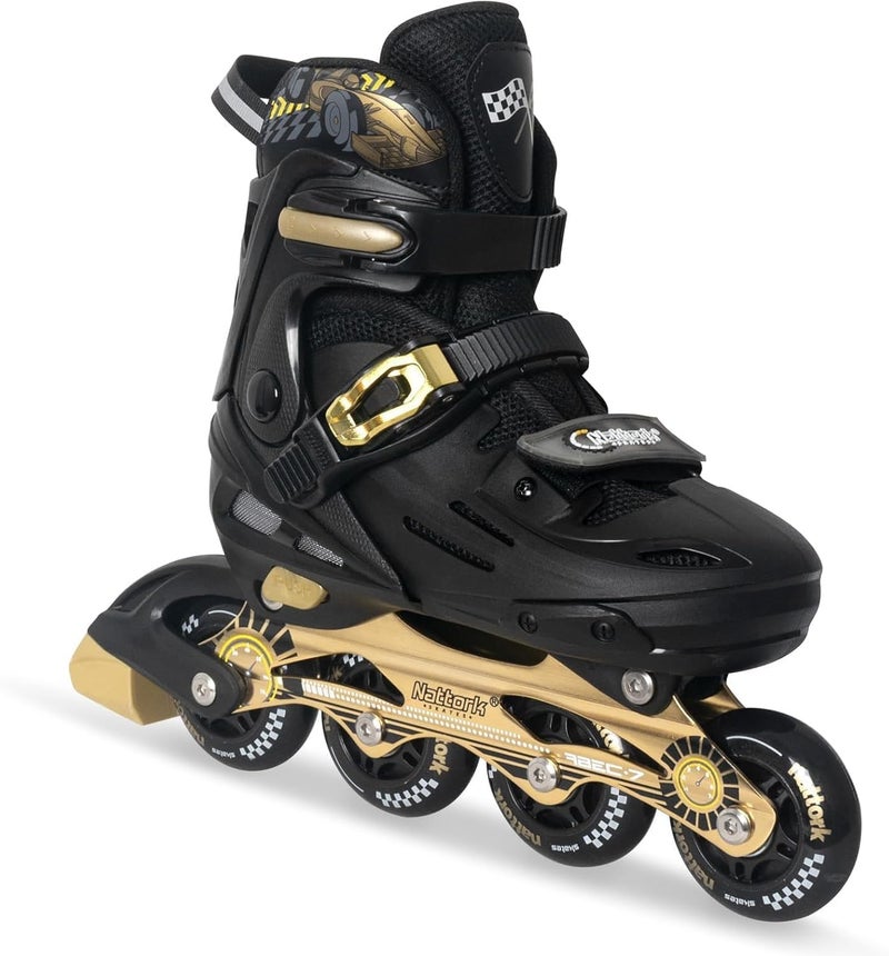 Nattork Kids Inline Skates with Adjustable Light Up Wheels - Cool Racing Car Design for Ages 6-12 - Image 1