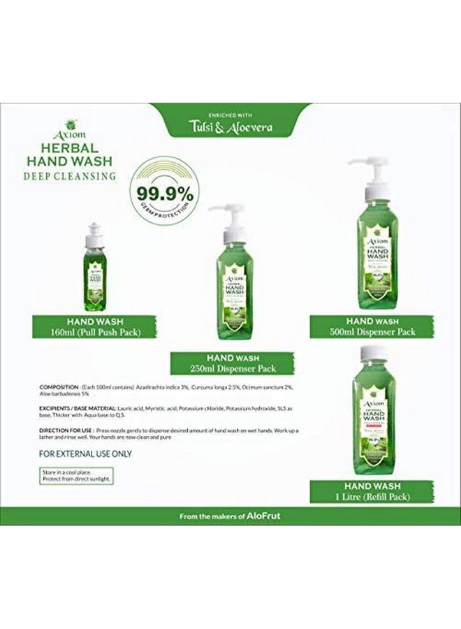 Axiom Herbal Hand Wash 1000Ml Enriched With Aloevera & Tulsi(Refill Pack) Pack Of 2 - Image 4