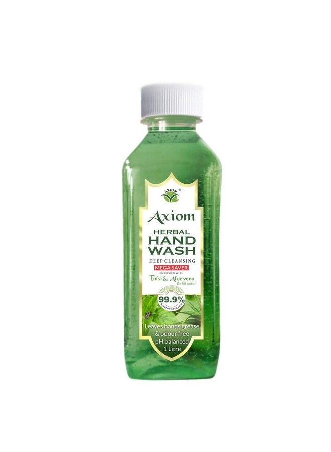 Axiom Herbal Hand Wash 1000Ml Enriched With Aloevera & Tulsi(Refill Pack) Pack Of 2 - Image 2