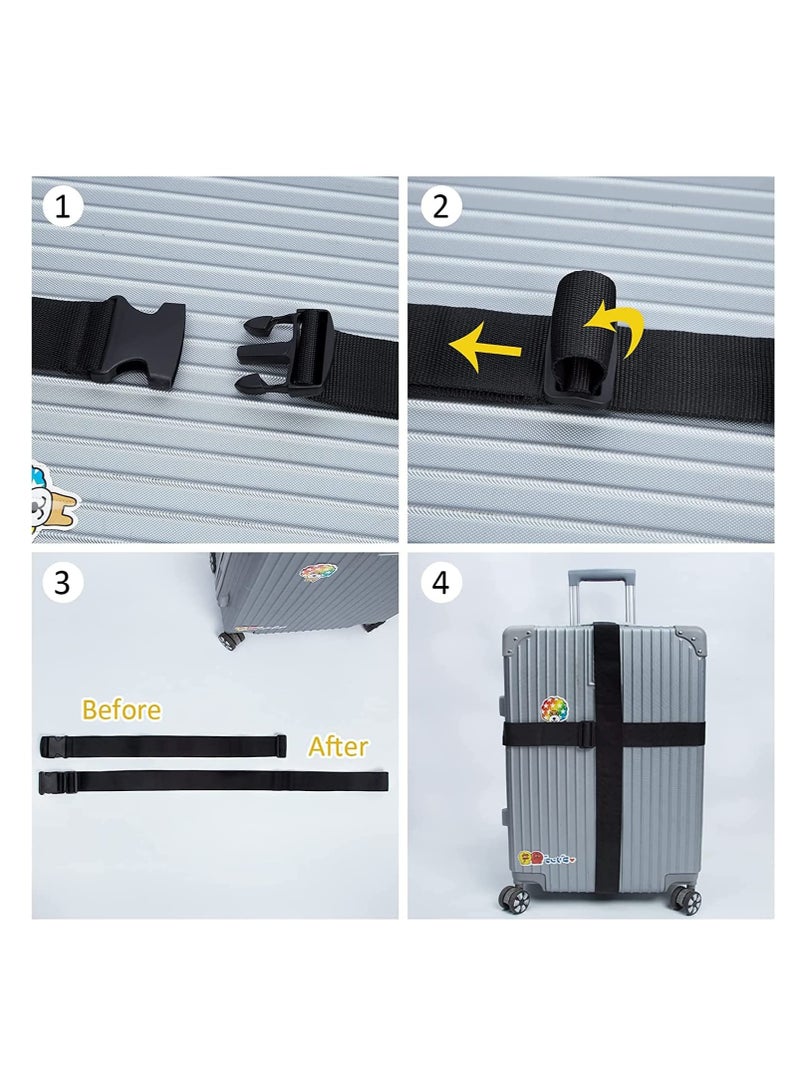 Luggage Straps Suitcase Belts Wide Adjustable Packing Straps Travel Accessories, Suitcase Belts, Packing Straps Travel Belts Accessories for Business Traveling Packing, 2 PCS 74 x 2 Inch Green - Image 5