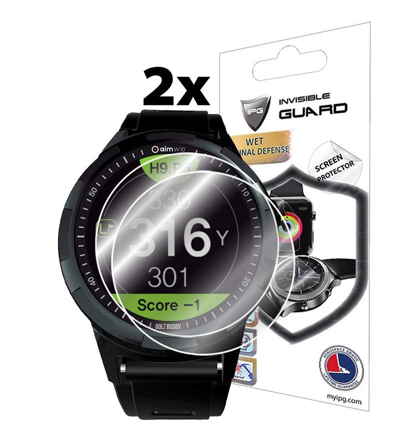 IPG for GOLFBUDDY aim W10 - aim W11 Golf GPS Smartwatch Screen Protector (2 Units) Invisible Ultra HD Clear Film Anti Scratch Skin Guard - Smooth/Self-Healing/Bubble -Free by - Image 1