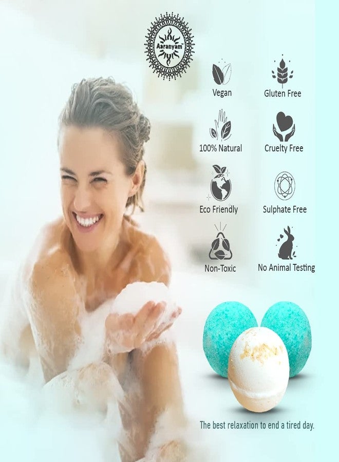 Aaranyam | Calm & Blue gifts for women Bath Bomb pack -Oats, Jasmin |Refreshing hot water bath hydrating moisturizing (75 gms each) pack of 4-wt 300 gms - Image 3
