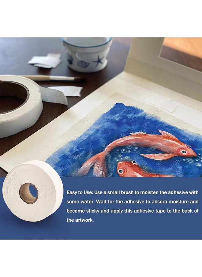 Lineco Lineco, Archival Water Activated Paper Hinging Tape, Acid-Free with Neutral pH, for Hinging Art Photo Matboard, 1 Inch x 130 Feet, Pack of 1  - Image 4