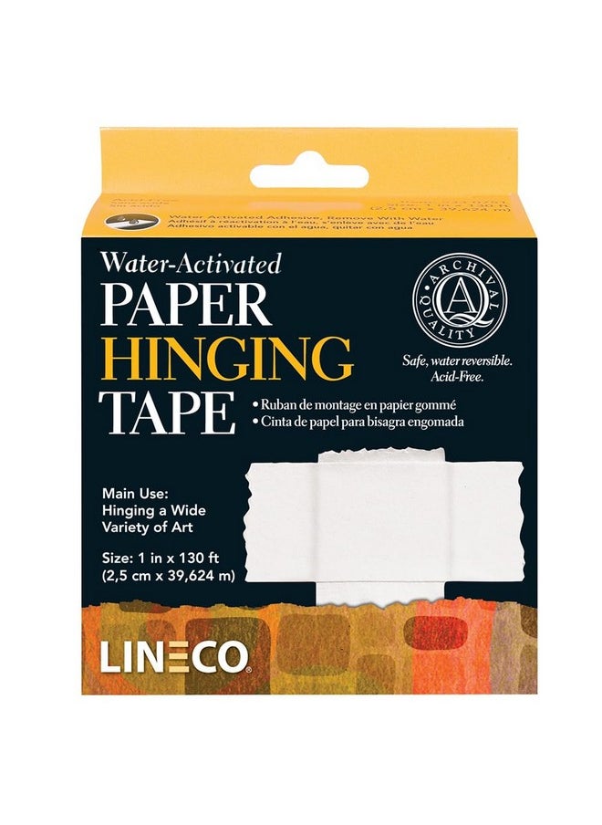 Lineco Lineco, Archival Water Activated Paper Hinging Tape, Acid-Free with Neutral pH, for Hinging Art Photo Matboard, 1 Inch x 130 Feet, Pack of 1  - Image 1