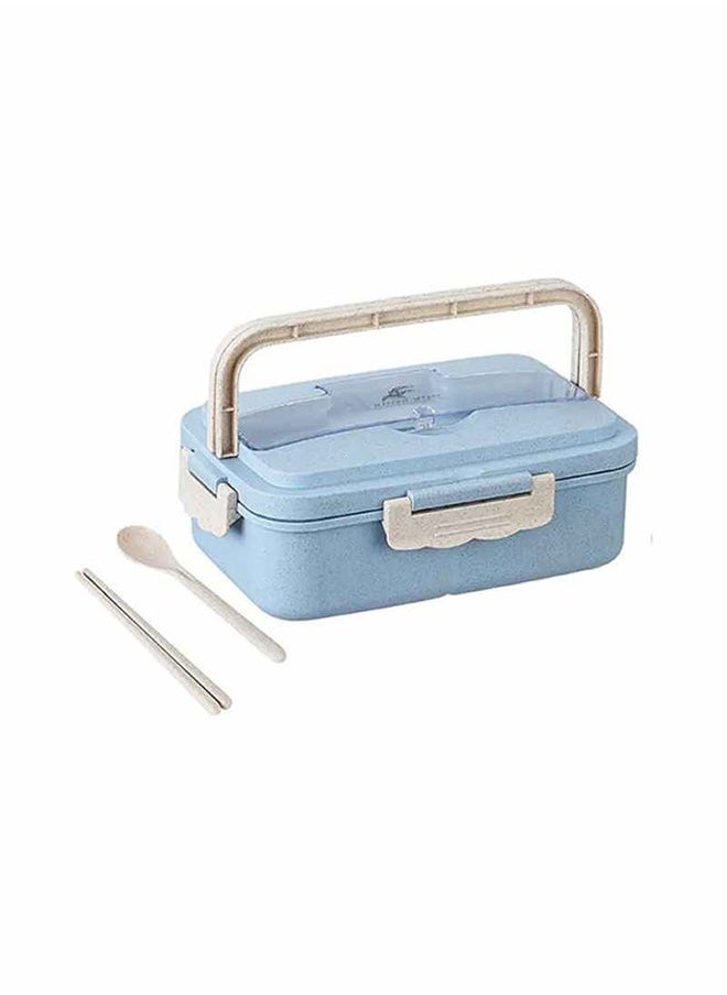Generic Wheat Straw Microwave Spill-proof Lunch Box ,Blue- 21x13x7 inch Blue 21x13x7inch  - Image 1