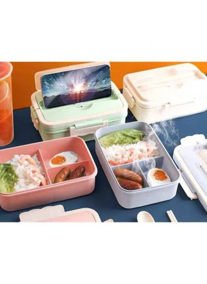 Generic Wheat Straw Microwave Spill-proof Lunch Box ,Blue- 21x13x7 inch Blue 21x13x7inch  - Image 4