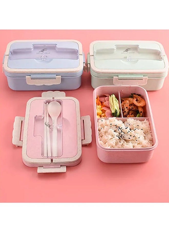 Generic Wheat Straw Microwave Spill-proof Lunch Box ,Blue- 21x13x7 inch Blue 21x13x7inch  - Image 5