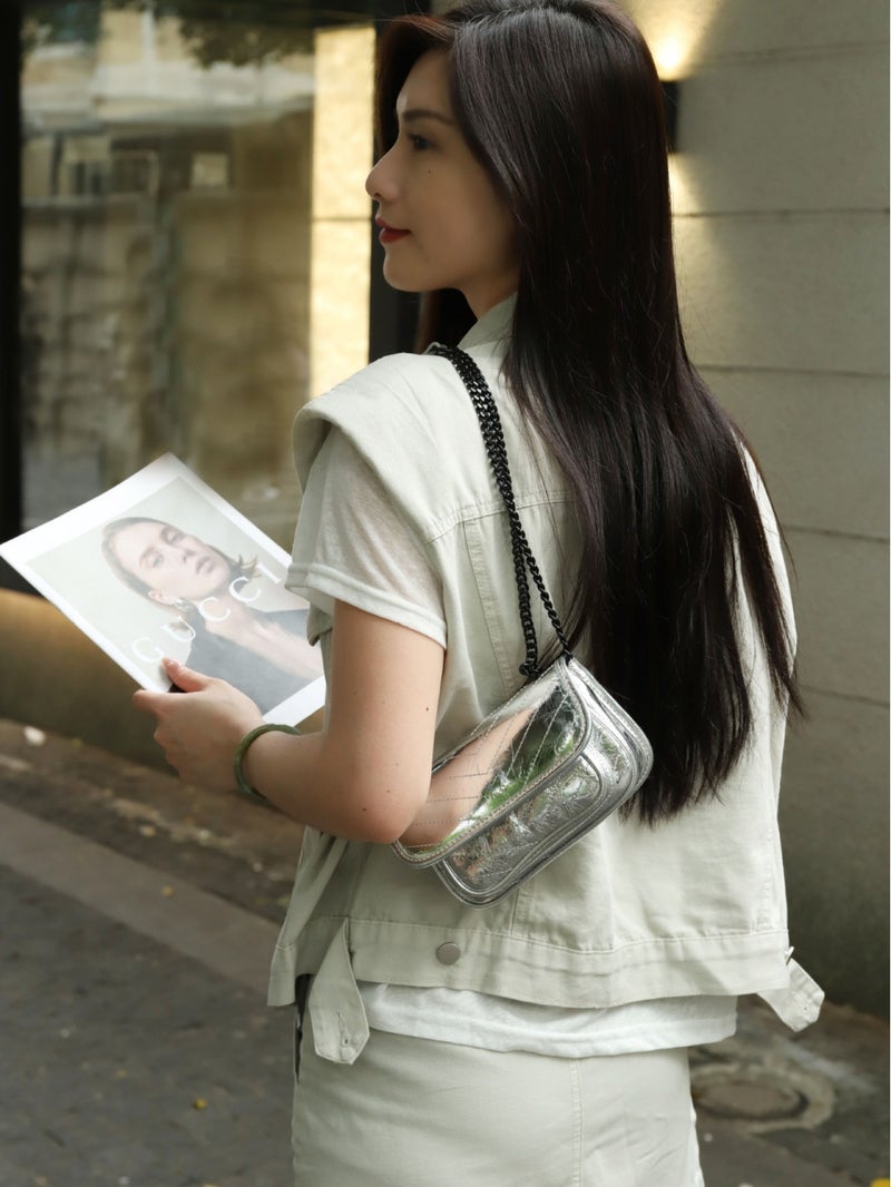 Arrival Poplar Small Square Bag Chain Bag High-End Sense Fashion Genuine Leather Women'S Bag Vintage Messenger Bag Crossbody Bag - Image 5
