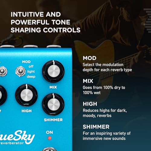 Strymon blueSky V2 Guitar Effects Pedal with Studio Quality Plate, Room and Spring Reverbs, for Electric and Acoustic Guitar, Synths, Vocals and Keyboards - Image 4
