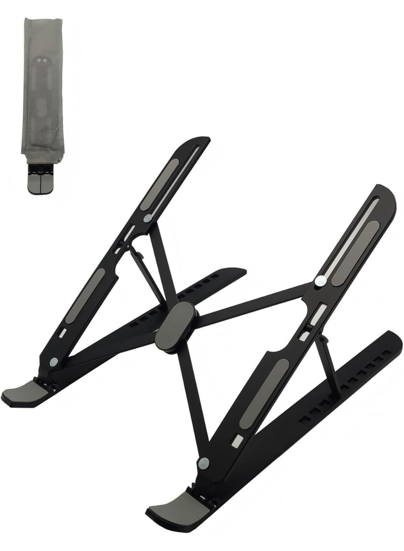 دعم الكمبيوتر اللوحي من الألومنيوم المحمول ، وقابل للطي قابلة للطي ، حامل الحمل المستقر ، حامل كمبيوتر محمول من 10 مستويات ， الارتفاع القابل للتعديل ، جبل كمبيوتر محمول قابل للطي ، كمبيوتر محمول وحامل الكمبيوتر اللوحي مع حامل الهاتف - Image 1