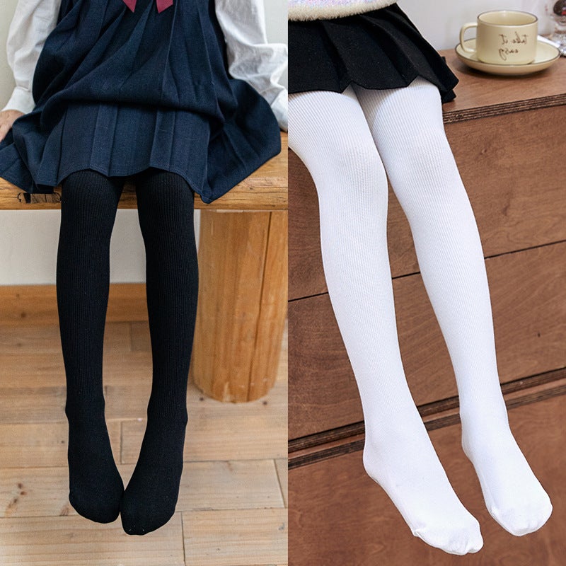 Butterfly Girls' Pantyhose Brushed Vertical Stripes Feet Thin Velvet Brushed Spring, Western Style Baby Children Base - Image 5