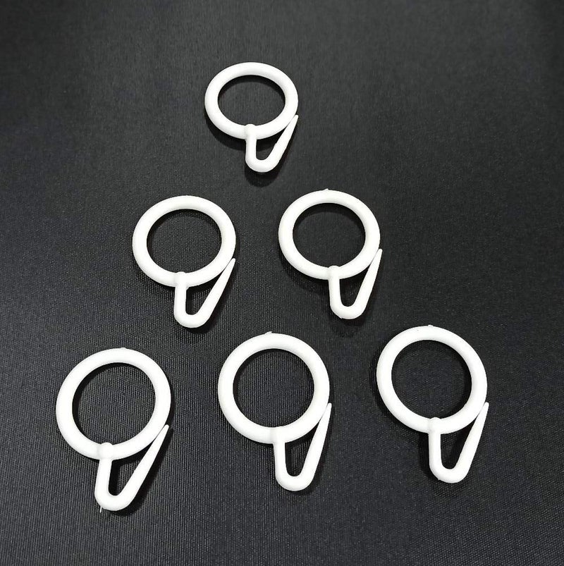 FAPBADRI Plastic Curtain Rings for Windows Curtains, Door Curtains, Bathroom Curtains and Other Multipurpose Usage, Colour: White, 20 Pieces - Image 5