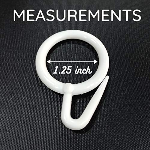 FAPBADRI Plastic Curtain Rings for Windows Curtains, Door Curtains, Bathroom Curtains and Other Multipurpose Usage, Colour: White, 20 Pieces - Image 2