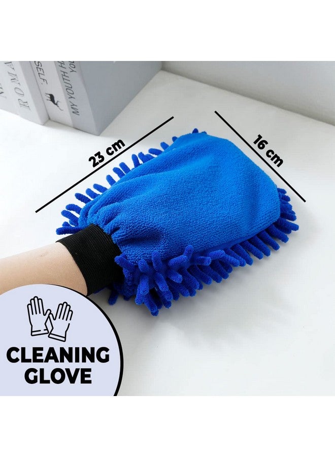 Kuber Industries Kuber Industries Chenille Dry Mitt Gloves|Multi-Purpose Gloves For Kitchen, Home & Laptop Cleaning|Lint & Scratch Free|Super Absorbent|Blue - Image 2