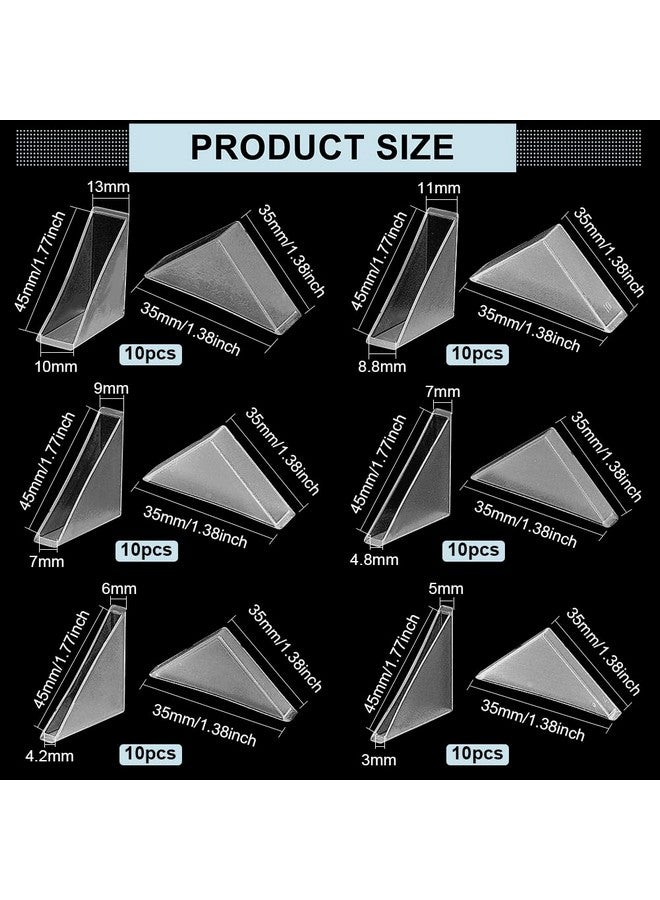 BENECREAT 60Pcs 6 Sizes Triangle Protector Translucent White Plastic Corner Guards Covers Proofing Edge Protector for Picture Frame Mirror Ceramic Glass Transparent Protection - Image 1