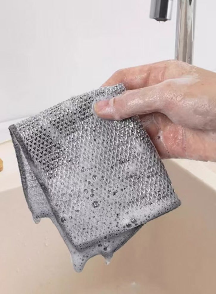 5pcs الفضة شبكة خرقة ، قماش التنظيف المضادة للحشف قوية  - Image 3