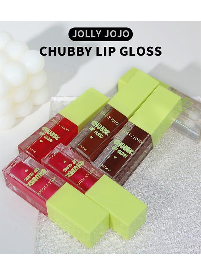 JOLLY JOJO Chubby Lip Gloss- Hydrating Lip Oil Tinted, Long Lasting Plumping Lip Balm Lip Care Moisturizing Lip Gloss (#06) - Image 4