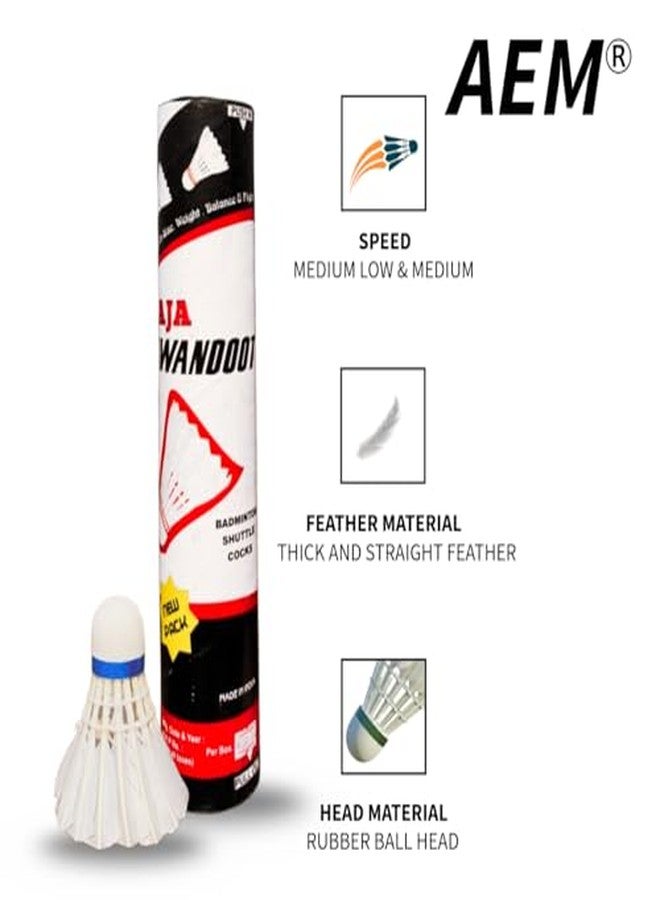 AEM® Pawandoot Badminton Shuttlecock Straight Feather Pack of 10|| - Image 3
