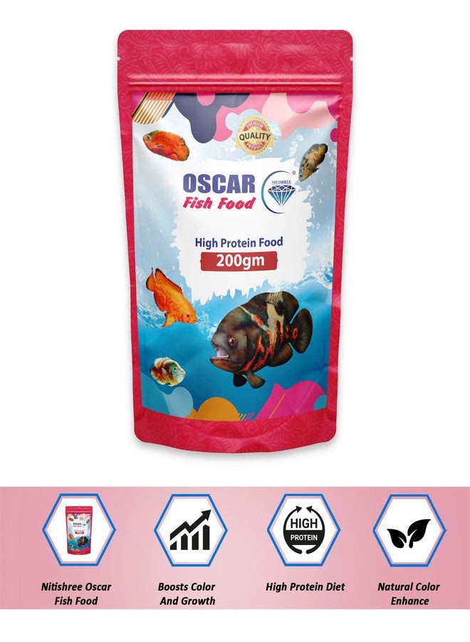 طعام أسماك نيتيشري أوسكار، 40% بروتين وفيتامينات، ضروري لتعزيز اللون ونمو أسماك الأوسكار متوسطة وكبيرة الحجم (حجم الحبيبات 2.5 مم) - 200 غ + 200 غ، للأطفال - Image 2
