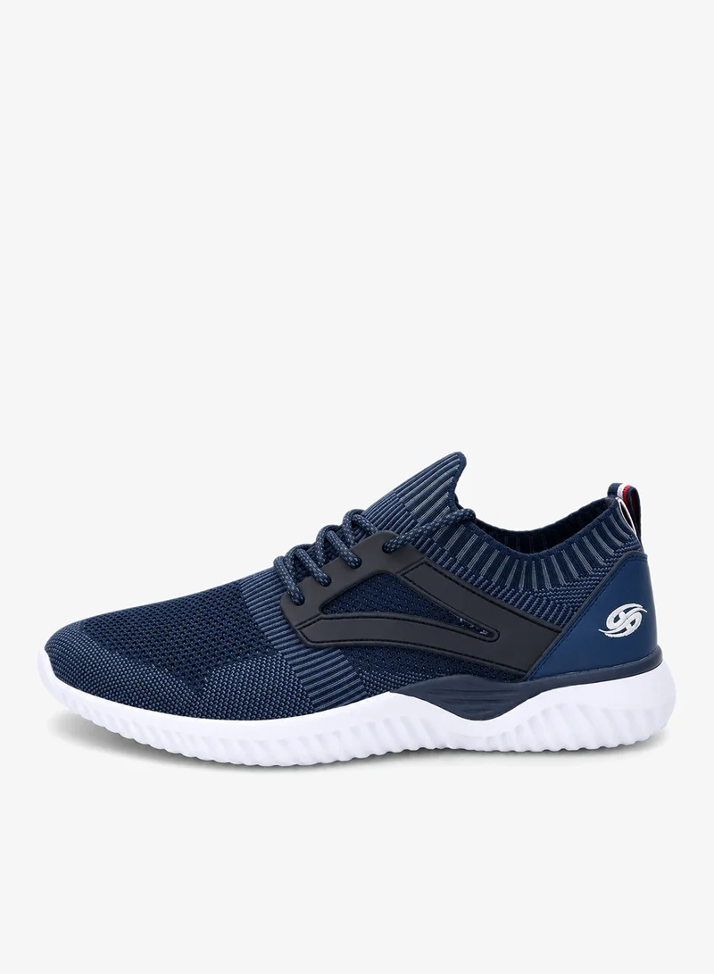 دوكرز باي جيرلي Men's Lightweight Breathable Knit Low-Top Sneakers - Navy